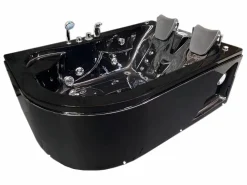 ELITESHOPPING Bañera De Hidromasaje|Bañera Rinconera|Bañera de hidromasaje negra 170 X 115 cm para 2 personas 15 jets - Black Dahlia