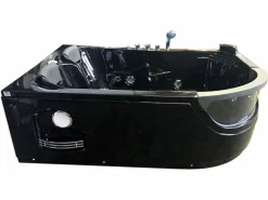 ELITESHOPPING Bañera De Hidromasaje|Bañera Rinconera|Bañera de hidromasaje negra 120 x 180 cm 2 personas 8 jets - Violet