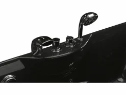 Vente-unique Bañera de hidromasaje negra ángulo derecho, 1 plaza, 150 x 75 x 54,5 cm, 750W, GAVINO Negro Discount