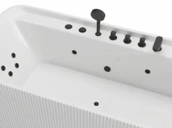 Shower & Design Bañera De Hidromasaje|Bañera de hidromasaje rayada blanca - 265 L - 170 x 80 x 58 cm - SIZORA
