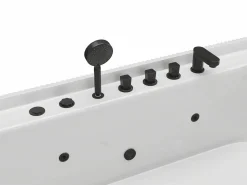 Shower & Design Bañera De Hidromasaje|Bañera de hidromasaje rayada blanca - 265 L - 170 x 80 x 58 cm - SIZORA