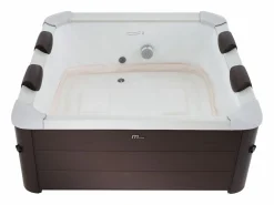 Mspa Spa Semirrígido|Bañera de hidromasaje semirrígida 6 plazas marrón, 120 jets, Ancho 160 x Prof. 160 x Alt. 65 cm, MAKEMO de