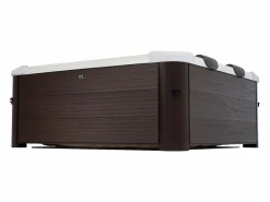 Mspa Spa Semirrígido|Bañera de hidromasaje semirrígida 6 plazas marrón, 120 jets, Ancho 160 x Prof. 160 x Alt. 65 cm, MAKEMO de