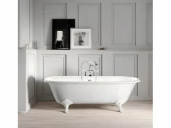 ROGIER & MOTHES Bañera Con Patas|Bañera de Hierro PLYMOUTH blanca 153 cm Patas BLANCAS