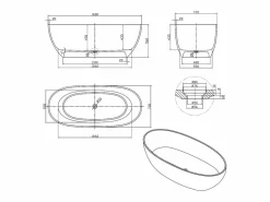 Bañera de pie - 292L - 160 x 72 x 56 cm - - Resina - SPAVO^Shower & Design Sale