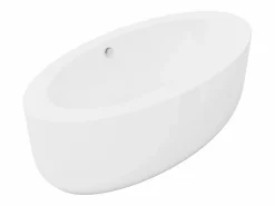 Shower & Design Bañera de pie ovalada blanca de 206 L, 185 x 91 x 58 cm, MARMATI Blanco Sale