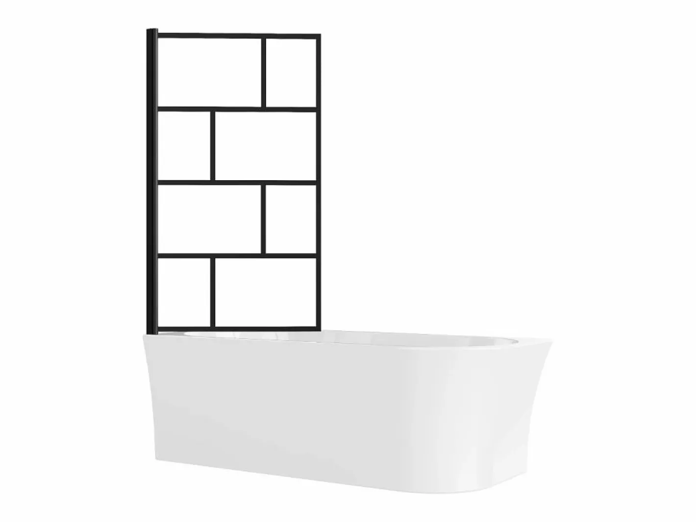 Shower & Design Bañera Rinconera|Bañera Ducha|Bañera ducha con mampara giratoria - 201 L - Ángulo izquierdo - PONTICOLA