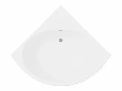 Bañera esquinera blanca de acrílico de 198 L, 120 x 120 x 63 cm, COBITIS^Shower & Design New