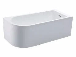 Bañera esquinera ovalado blanca en acrílico, 201L, 150 x 75 x 58 cm, ángulo derecho, ANIKA^Shower & Design Sale