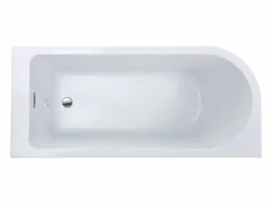 Bañera esquinera ovalado blanca en acrílico, 201L, 150 x 75 x 58 cm, ángulo derecho, ANIKA^Shower & Design Sale