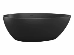 Shower & Design Bañera exenta - 245 L - 160 x 82 x 58 cm - mate - Acrílico - APULIA Negro Hot