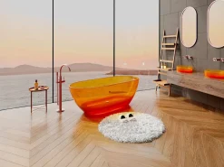 Shower & Design Bañera exenta - 292L - 160 x 72 x 56 cm - - Resina - SPAVO Naranja Best