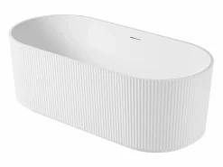 Bañera Exenta|Bañera exenta acanalada acrílica blanca STRIA de 170 cm
