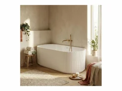 Bañera Exenta|Bañera exenta acanalada acrílica blanca STRIA de 170 cm