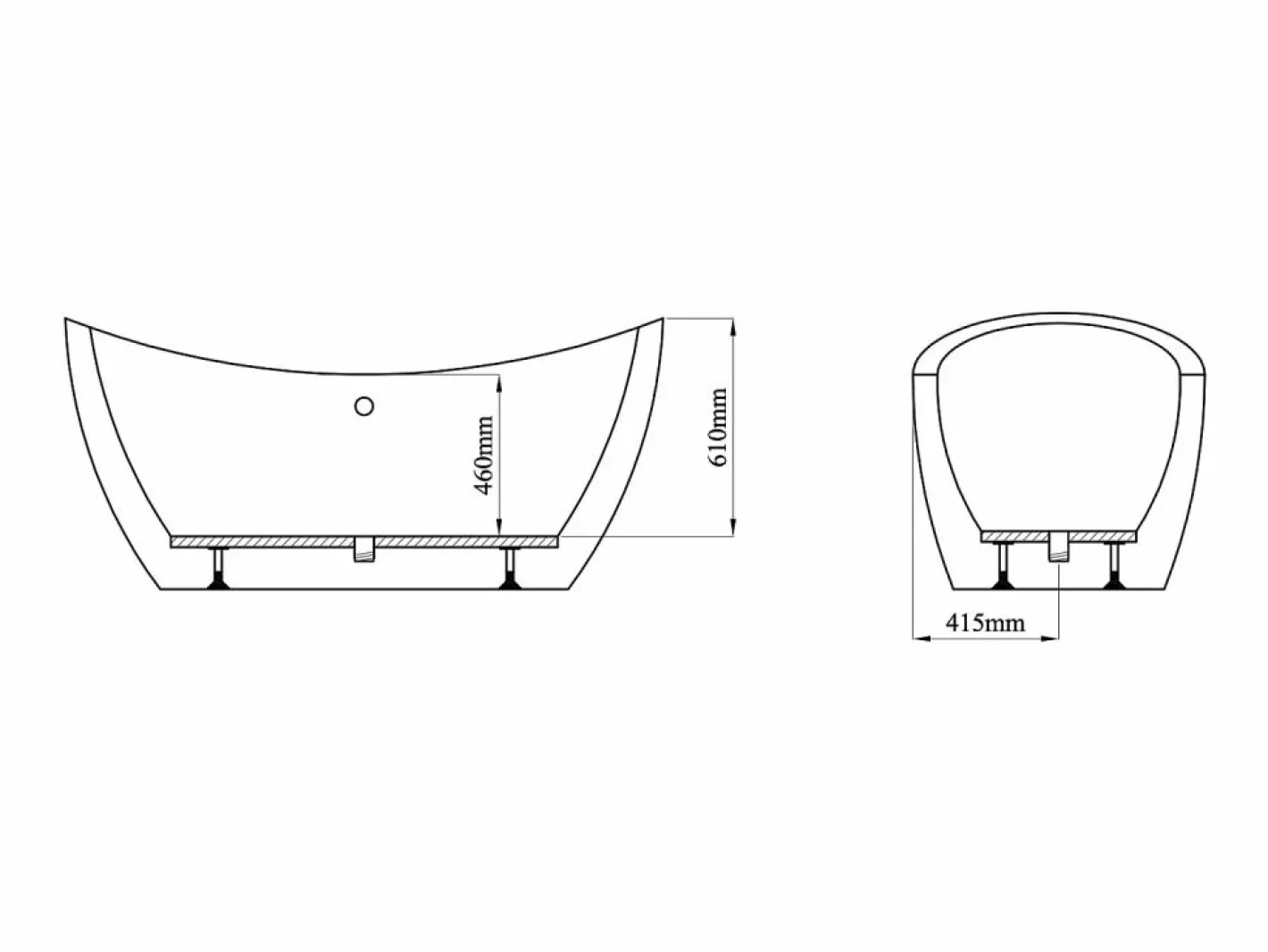 Bañera exenta ALDA - acrílico 3.5 mm - 170 x 83 x 77 cm - 225L^Shower & Design Sale