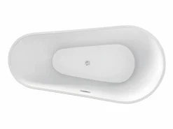 Vente-unique Bañera exenta asimétrica - 240 L - 160 x 80 x 59 cm - - Acrílico - LEPINE Blanco