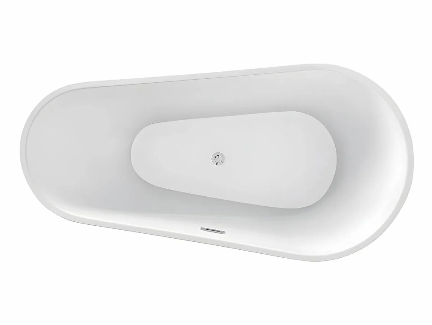 Vente-unique Bañera exenta asimétrica - 240 L - 160 x 80 x 59 cm - - Acrílico - LEPINE Blanco