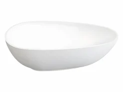 Shower & Design Bañera exenta asimétrica blanca - 268 L - 172 x 83 x 53 cm - Solide superficie - FENICE Blanco Clearance