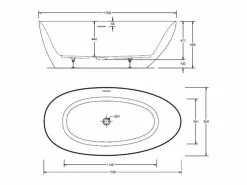 Bañera exenta BAÏA de acrílico de 170 cm Blanco Discount