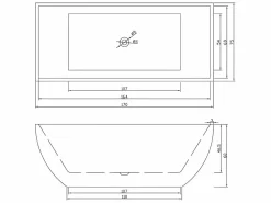 ELITESHOPPING Bañera exenta blanca 170 X 75 cm + Grifería columna - Destiny Blanco Hot