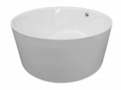 ELITESHOPPING Bañera exenta blanca diámetro 134 X 60 cm + Grifo columna - Mercy Blanco Clearance