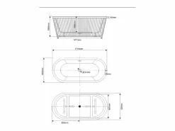 Bañera exenta CORBIN 170 cm^STANO
