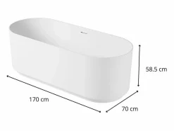 Bañera exenta de acrílico NAÏA de 170 cm Blanco New