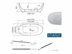 Bañera exenta DENVER 170 cm^STANO Outlet