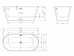 Bañera exenta design blanca, acrílico, 150 x 70 x 58 cm, TWIGGY^Shower & Design Online