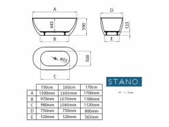 STANO Bañera Exenta|Bañera exenta LISBON 160 cm