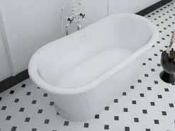 Shower & Design Bañera exenta ovalada - estilo retro - 180 L - 150 x 74 x 63 cm - - Acrílico - PELMATO Blanco Outlet