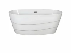 Bañera exenta ovalada blanca en isla, 200L, 150 x 72 x 58 cm, DOMINIKA^Shower & Design Online