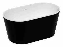 Bañera exenta ovalada de acrílico negra, 180L, 130 x 71 x 58 cm, APOGON^Shower & Design Best