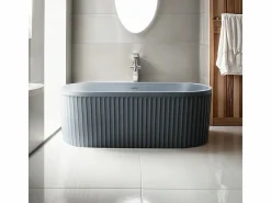Bañera exenta ovalada de 170x80cm acanalada color gris Kimolos Moon^ Online