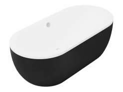 Bañera exenta ovalada negra mate de 234 L, 173 x 78 x 57 cm, NEPTUNA^Shower & Design