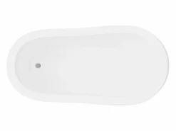 Shower & Design Bañera exenta retro - 200 L - 145*74*77 cm - y patas plateadas - NISOS Blanco Hot
