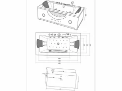 Bañera hidromasaje blanca 180 X 90 cm Cromoterapia 16 jets - Eden^ELITESHOPPING New