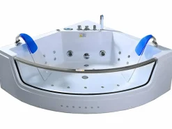 ELITESHOPPING Bañera De Hidromasaje|Bañera Rinconera|Bañera hidromasaje blanca con bomba doble 152 X 152 cm 19 jets - Calliope