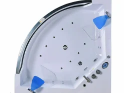 ELITESHOPPING Bañera De Hidromasaje|Bañera Rinconera|Bañera hidromasaje blanca con bomba doble 152 X 152 cm 19 jets - Calliope