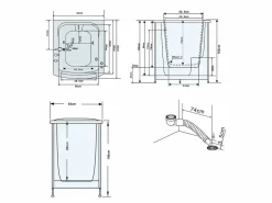 ELITESHOPPING Bañera hidromasaje con puerta 93 x 83 x h100 cm - Lavander Blanco Discount