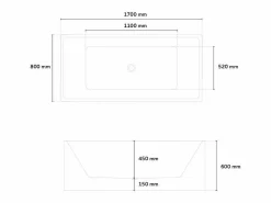 Bañera Exenta|Bañera Independiente Diseño Clásico Rectangular De Resina Eubea