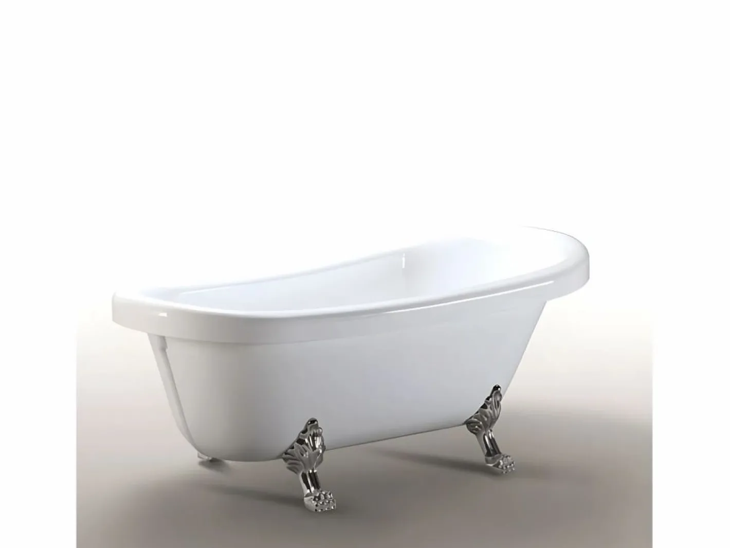 Bañera isla vintage 170 x 80 cm con patas plateadas y grifo - Marigold^ELITESHOPPING Clearance