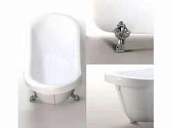 Bañera isla vintage 170 x 80 cm con patas plateadas y grifo - Marigold^ELITESHOPPING Clearance