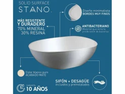 Bañera moderna Solid Surface HELSINKI exenta 150 cm^STANO New