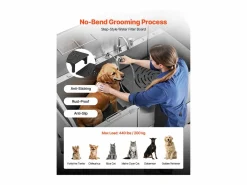 Bañera para Perros SucceBuy, Animales de Compañía Acero Inoxidable 155 cm, Rampita de Puerta Izquierda^ Hot