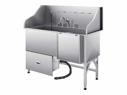 Bañera para Perros SucceBuy, Animales de Compañía Acero Inoxidable 155 cm, Rampita de Puerta Derecha Plateado New