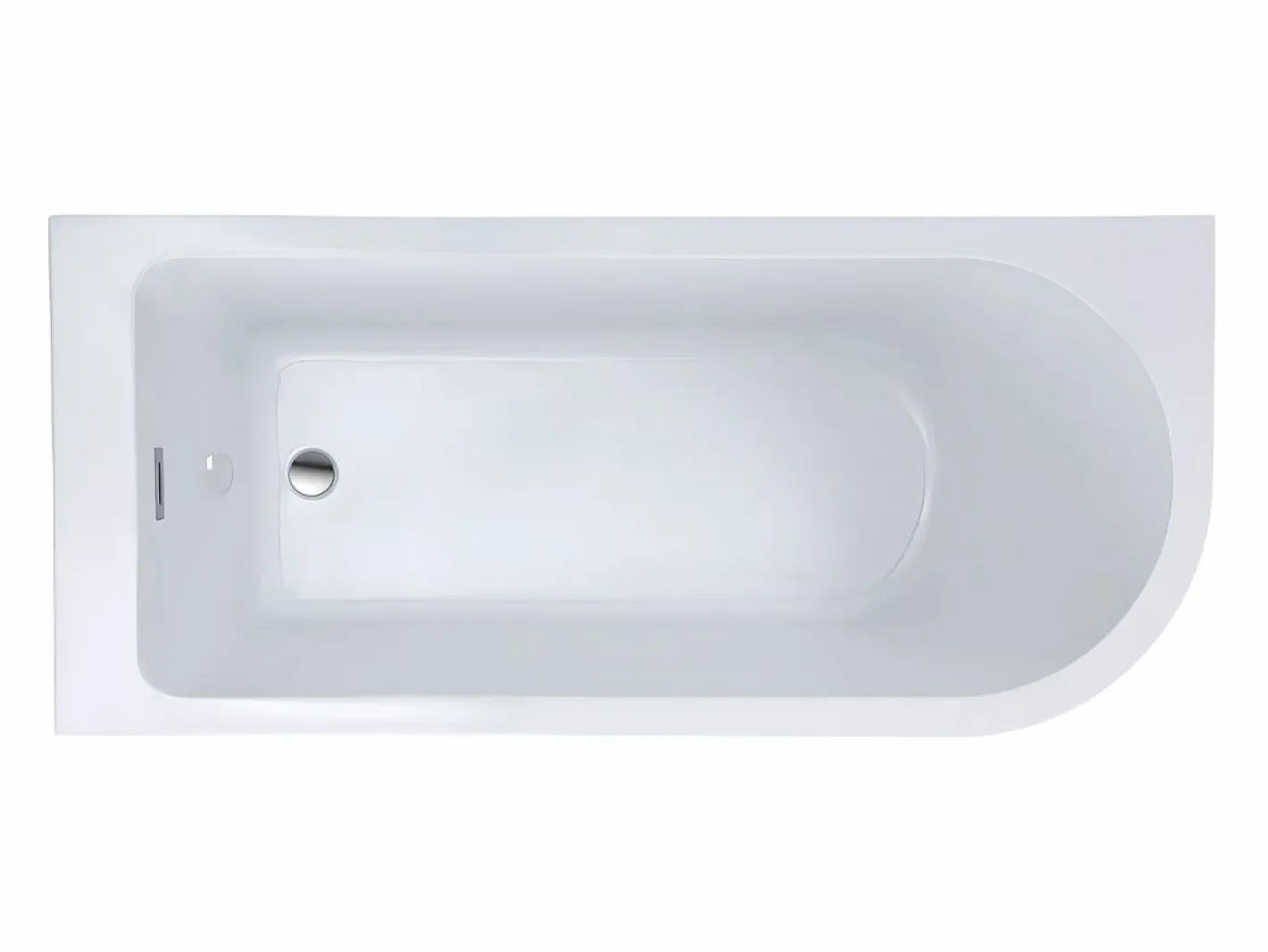 Bañera rinconera acrílica blanca, 240L, 170 x 75 x 58 cm, esquina izquierda, ANIKA^Shower & Design Discount