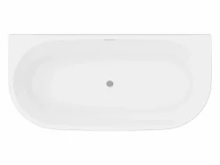 Shower & Design Bañera semi exenta ovalada negra en acrílico, 175L, 130 x 71,5 x 58 cm, DIVINA Negro Sale