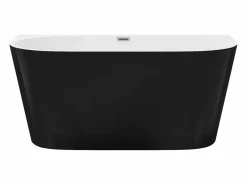 Shower & Design Bañera semi exenta ovalada negra en acrílico, 200L, 149,5 x 75 x 58 cm, DIVINA Negro New
