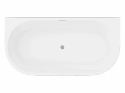 Shower & Design Bañera semi exenta ovalada negra en acrílico, 200L, 149,5 x 75 x 58 cm, DIVINA Negro New